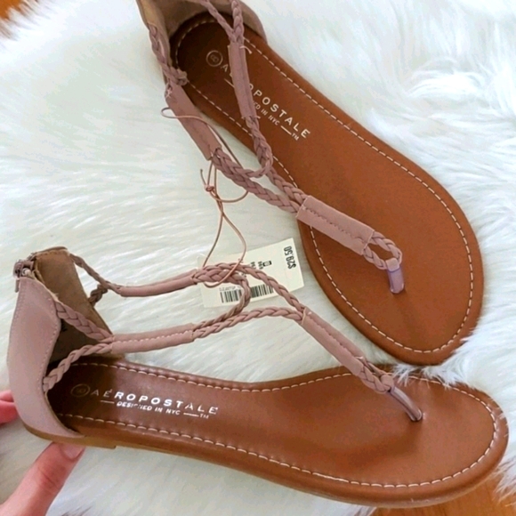 NWT Aeropostale mauve zip back sandals Size 8 - Picture 3 of 7